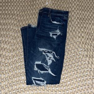 American Eagle patched ripped jeans